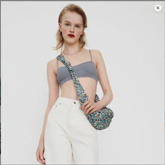Zara Flowers Printed Shoulder Bag NEW WITH TAG! - Picture 1 of 9